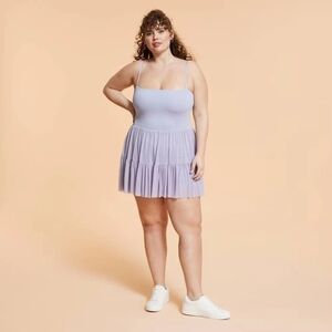 Blogilates X Target Lavender Sleeveless Tiered Ballerina Dress W/ Shorts